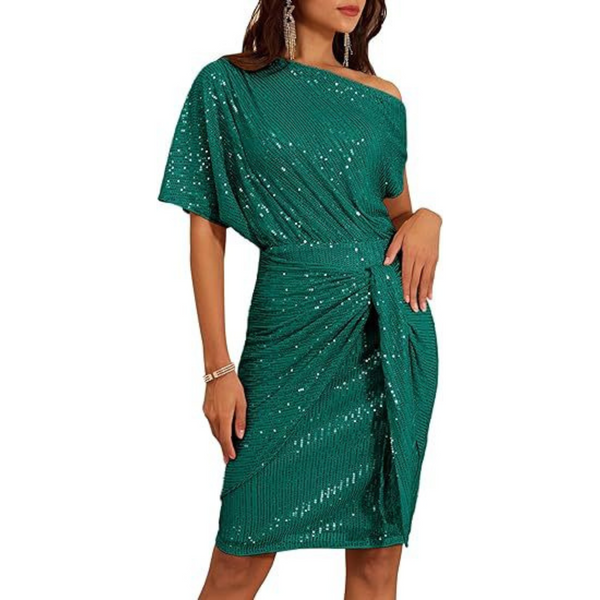 Women's Sequin Off-Shoulder Bodycon Party Dress